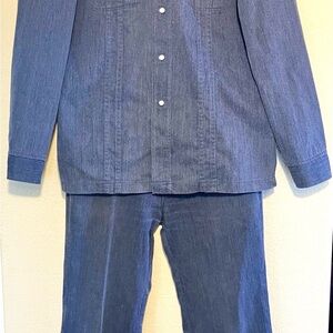 Vintage 70s Corduroy Leisure Suit Mens M Flare Pants 32x36 Flare Sedgefield USA